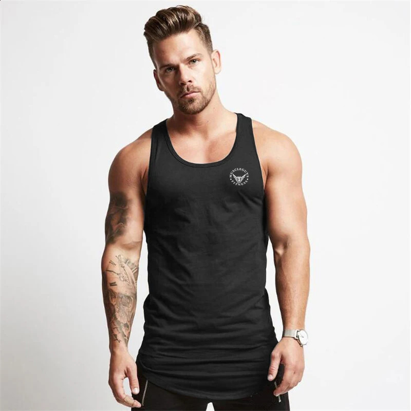 Cotton Material Summer Fitness Sports Vest Mens T-shirt Comfortable Bottoming Sweatshirt Workout Clothes 250319