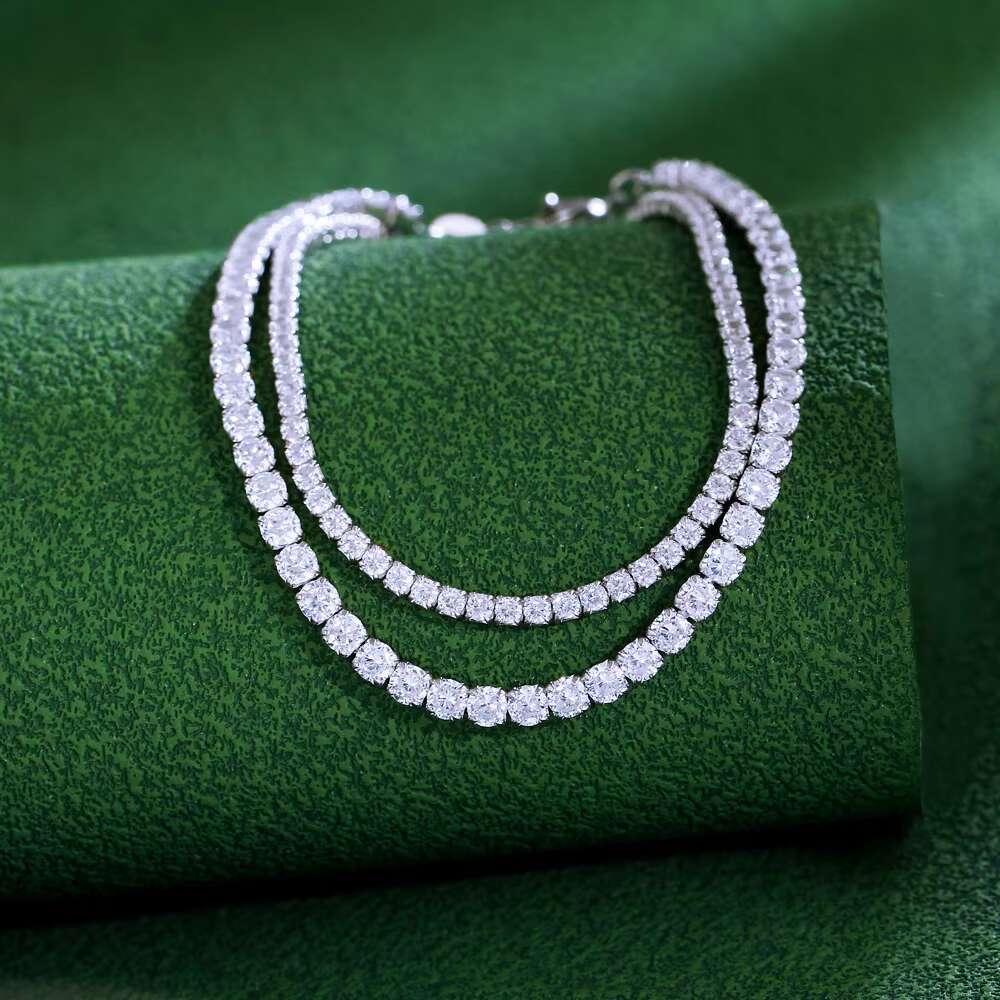 Fashion chain tennis 3mm straight pull adjustable pure sier bracelet for women