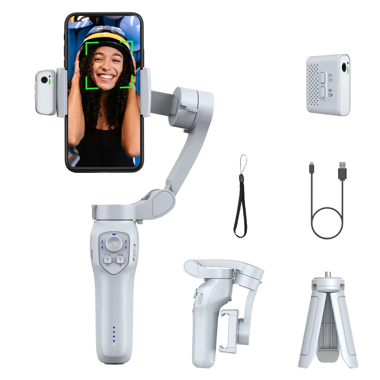 L7C Anti-Shake Smartphone Shooting Gimbal 3 Stabilisateur Selfie Stick with Tracking Live Kit Mobile Phone Stabilizer