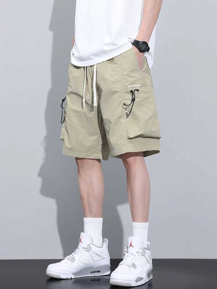 2024 Summer Mens Thin Shorts Cargo Side Pocket Runner Bermuda Knee Basketball Shorts Mens M-4XL W250319