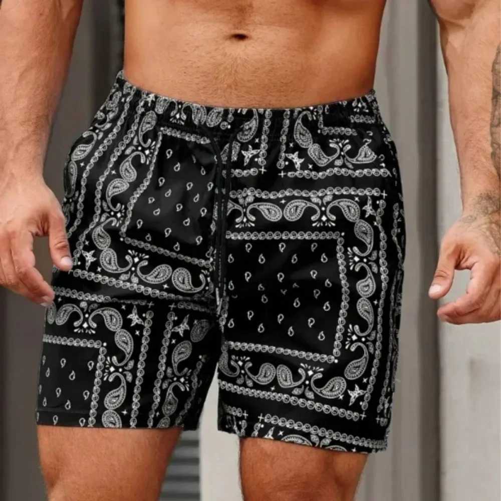 Summer Men Board Shorts Vintage Paisley Quick Drying Sport Casual Hawaii Male Beach Short Pants Trunks Man Ice Shorts Swimsuit W250319