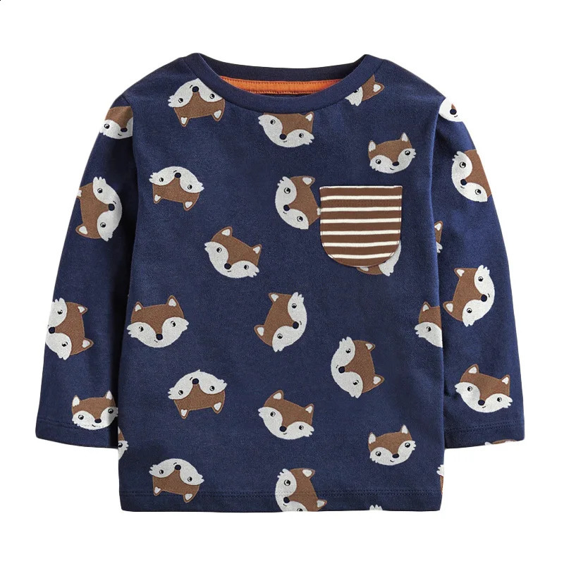 Little maven Girls Long Sleeve T Shirt Spring Animal Print Baby Girls Tops Tees Shirts Cotton 250319