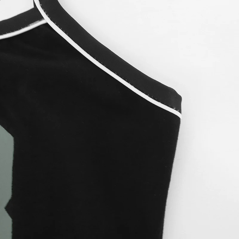 Sexy Womens Tank Top Summer Sleeveless Fashion Elegant Street Clothing Printed Black Casual Slimming Knitted 250319