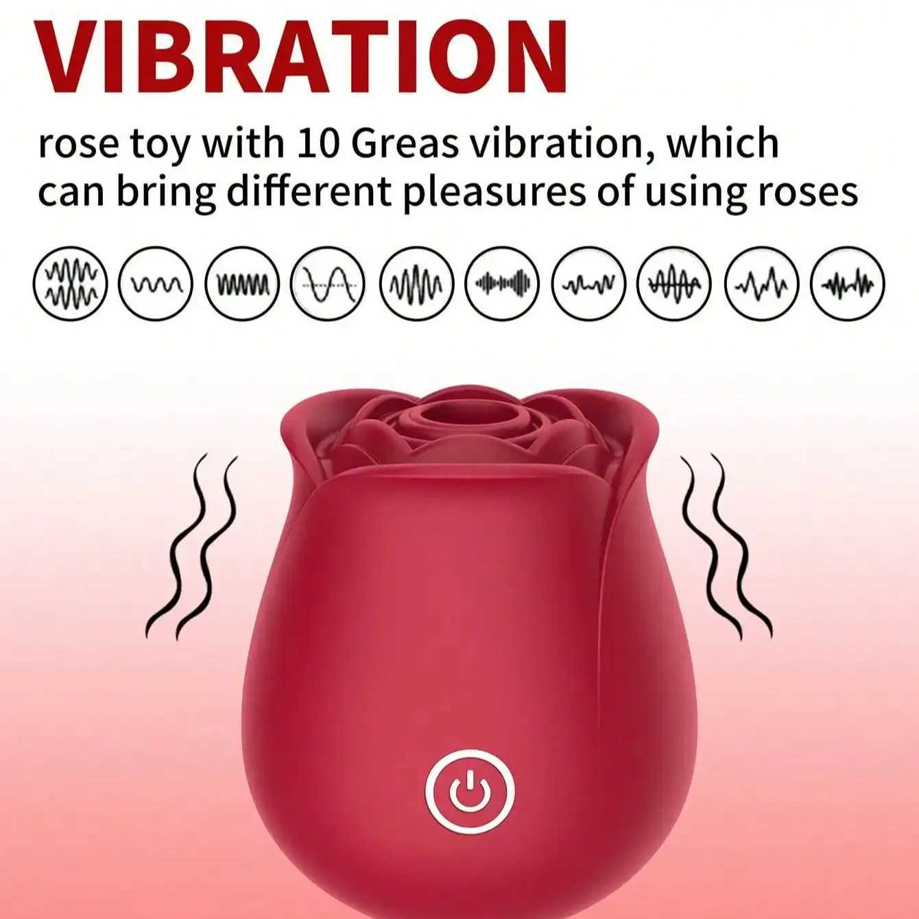Rose vibrator Nipple Clitoral Suction Cup oral sex stimulator suction vibrator suitable for female Clitoral masturbation toys W250319
