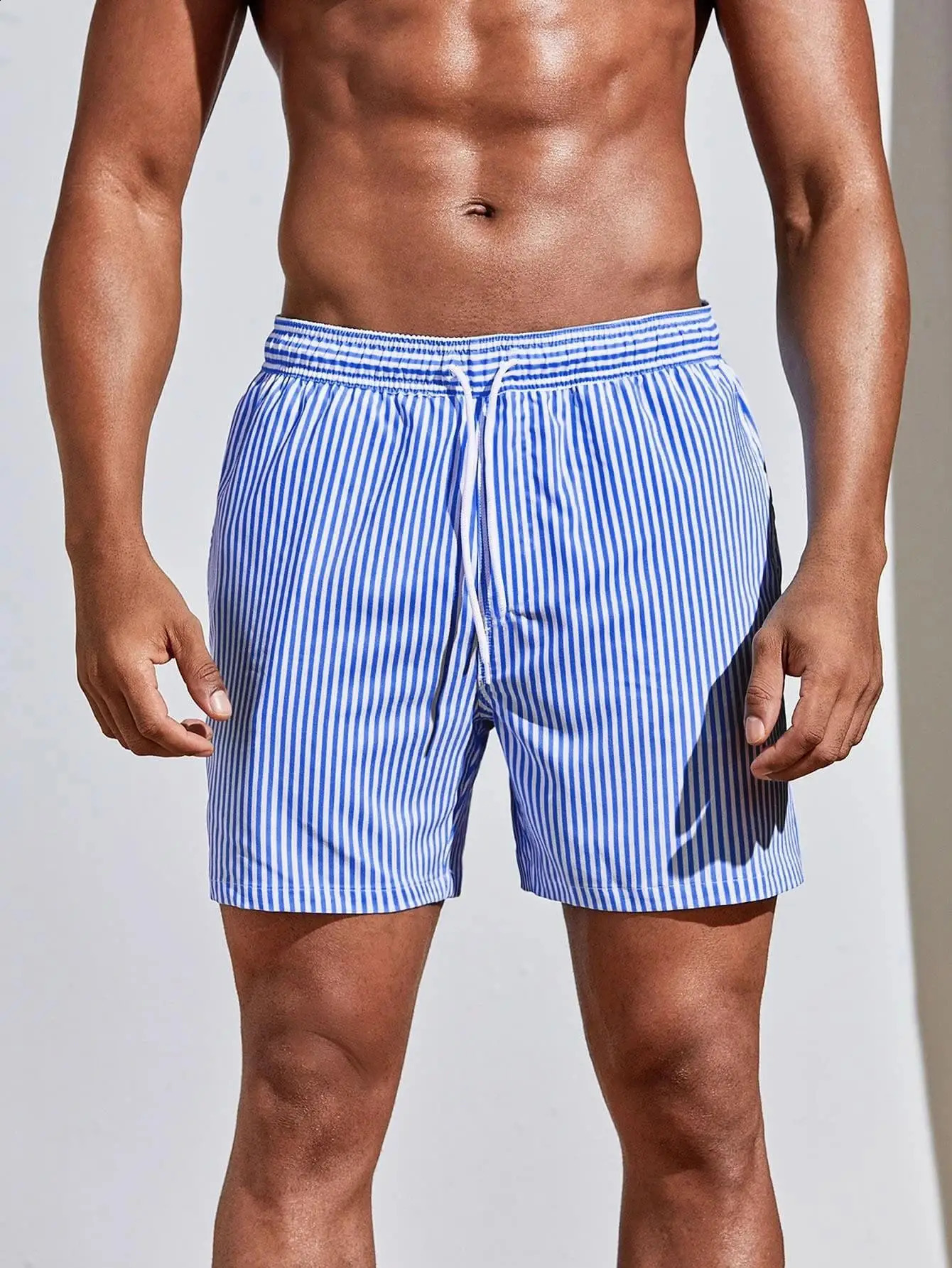 3d Line Splicing Mens Sports Shorts For Summer Casual Soft Personalized Breathable Holiday Polyester Beach Surfing 250319