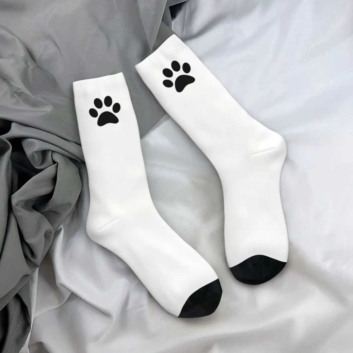 Paw Print Pattern Black Pawprint Mens and Womens Socks Bicycle Novel Spring/Summer Autumn Winter Stocking Gift X250319