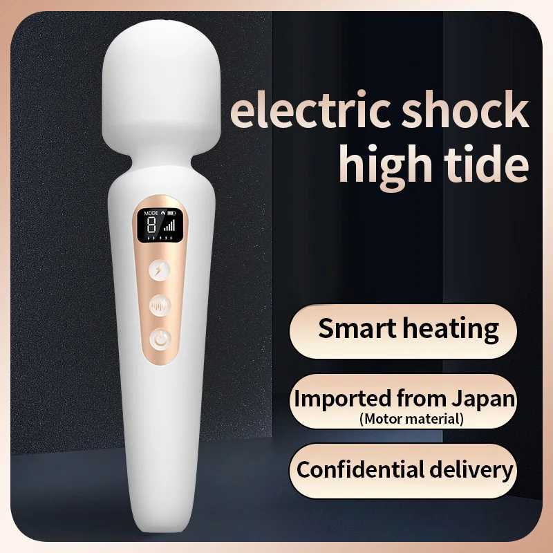 LCD display vibrator intelligent heating AV vibrator with 5 different frequencies of magnetic suction to charge female sex toys W250319