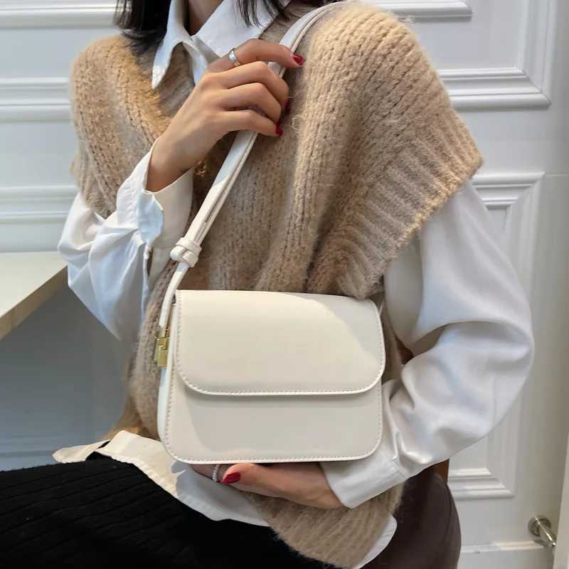 New Arrival Vintage Pu Leather Womens Bag Solid Color Simple Fashion Female Shoulder Crossbody Bags Luxury Design Bag T250318
