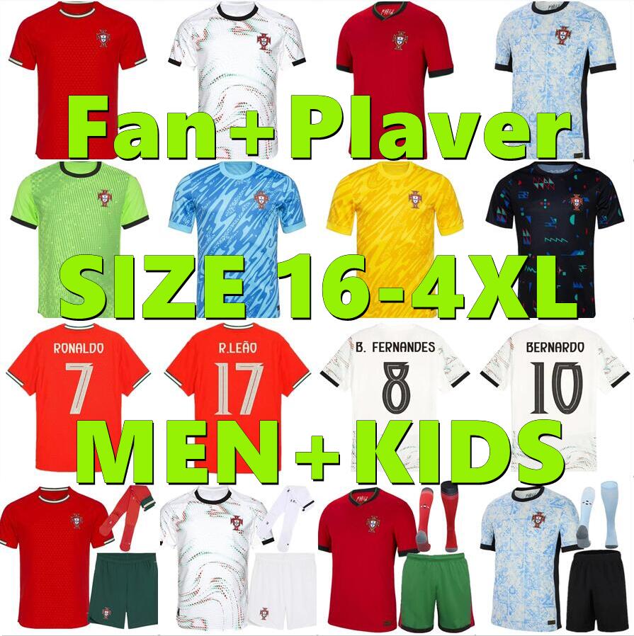 2025 2026 Portugal soccer Jerseys Portuguesa CR7 JOAO FELIX BERNARDO B. FERNANDES R.LEAO NETO OTAVIO VITINHA 24/25/26 Portogallo men kids kit socks set football shirt