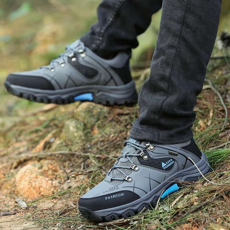 2025 new leather sports shoes breathable men's shoes casual and comfortable walking anti slip outdoor hiking designer fashionable men's shoe