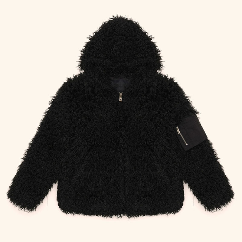 Winter SMFK Explorer Outdoor Fur Tang Yixin Same Style Lamb Wool Warm Hoodie Thick Coat Top