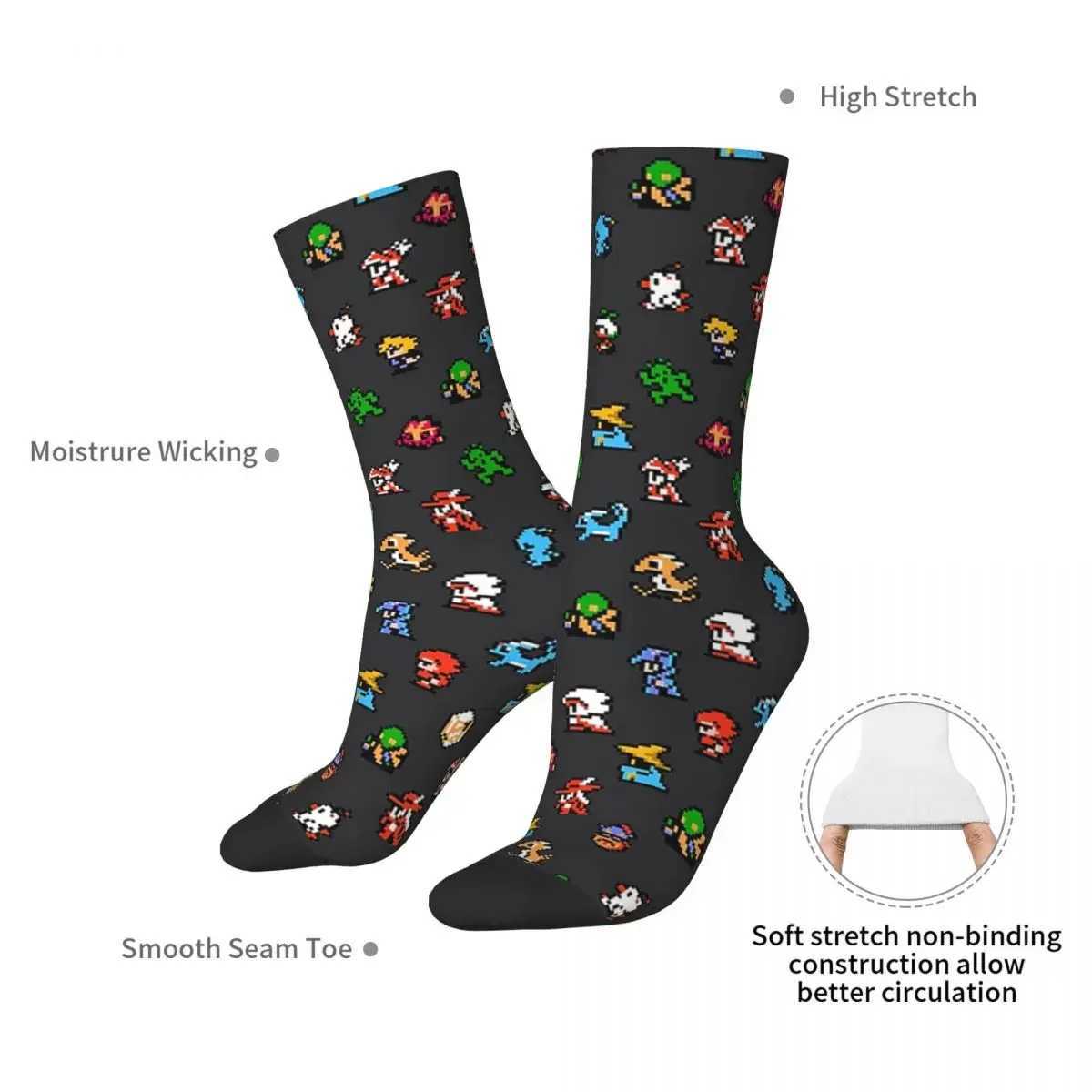 Final Fantasy Pixel Board Socks Harajuku High Quality Stocks Four Seasons Stocking Accessories X250319