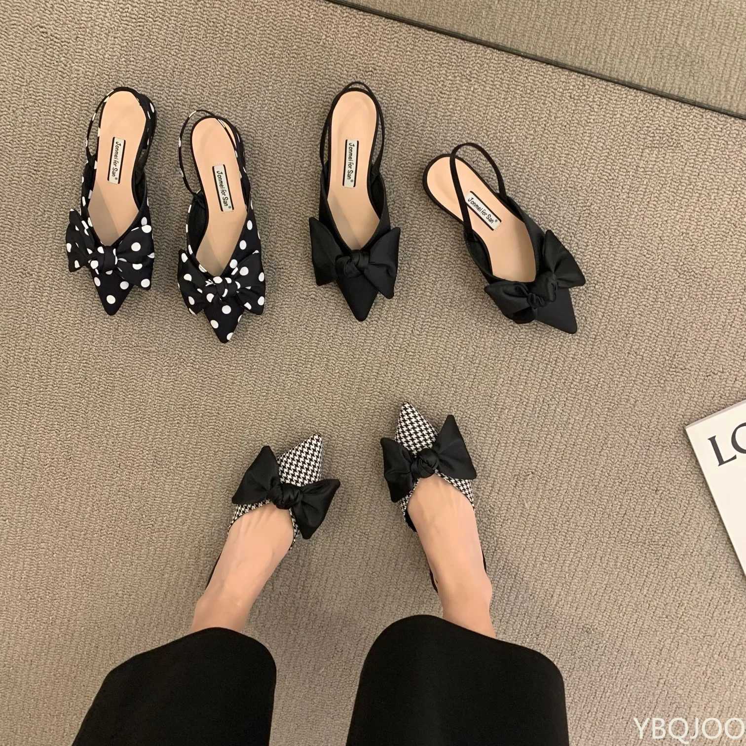 Home>Products>Bow Sandals>Womens 2022 Summer Point Low Heel SandalsXJ250319
