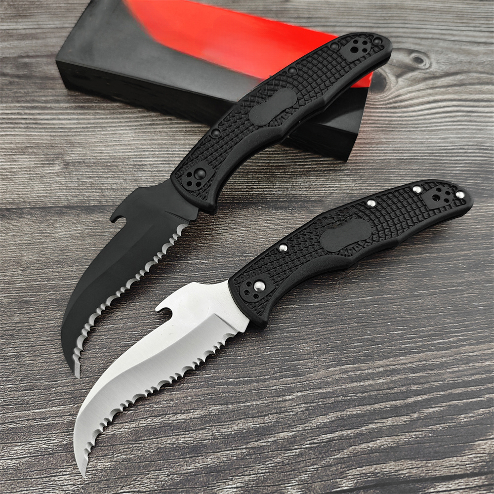 High Quality Serrated Blade Tactical Cutter Knife D2 Steel Folding Knives Nylon Fiber Handles Excellent Outdoor EDC Hunting Hiking Cutting Tool 3300 15535 535 940