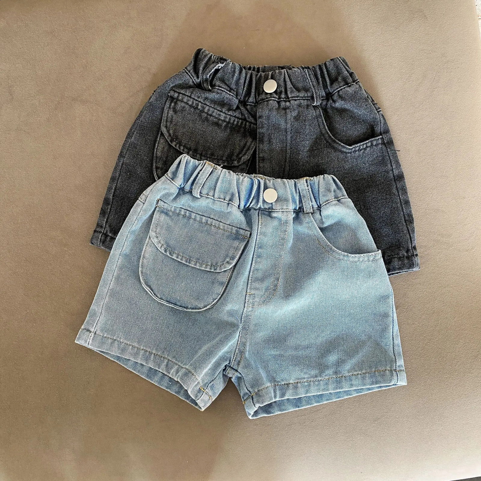 5091 Childrens Denim Shorts Summer 2025 Boys Summer Clothes Baby Loose Casual Pants 250319