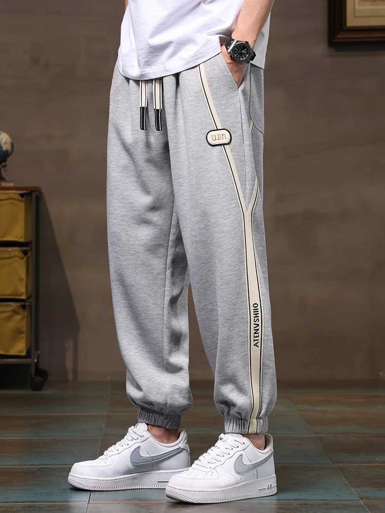 2023 New Mens Joggers Sweatpants Baggy Pants Fashion Drawstring Black Grey Cotton Casual Loose Trousers Plus Size 6XL 7XL 8XL X250319