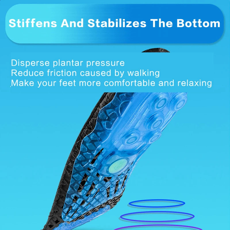 Running Sport Basketball Insoles Silicone EVA insoles silicone shoes pads for Plantar Heel Shock Absorption Pads soles insert 250319