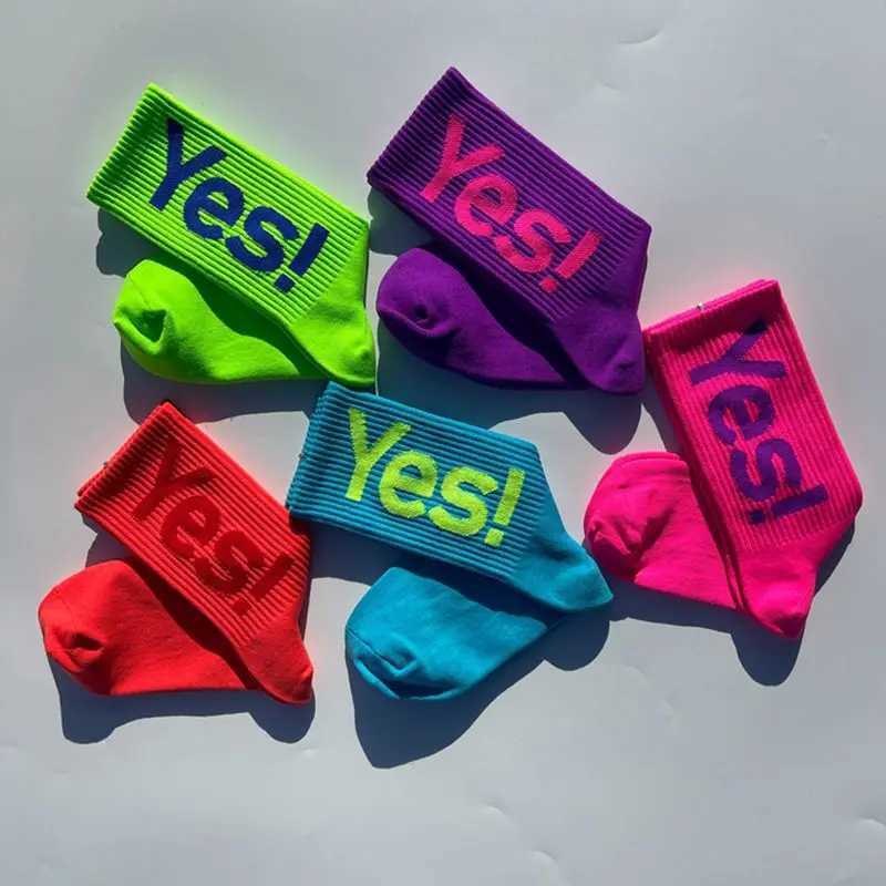 Yes Mens/Womens Midsole Socks Fashion Outdoor Skateboarding Sports Street Socks Breathable X250319