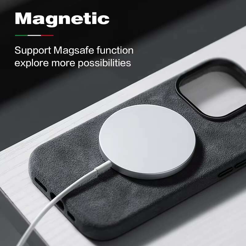 Best Quality Custom Leather Cell Mobile with Strong Magnetic iphone 16 Pro Max for alcantara Phone case