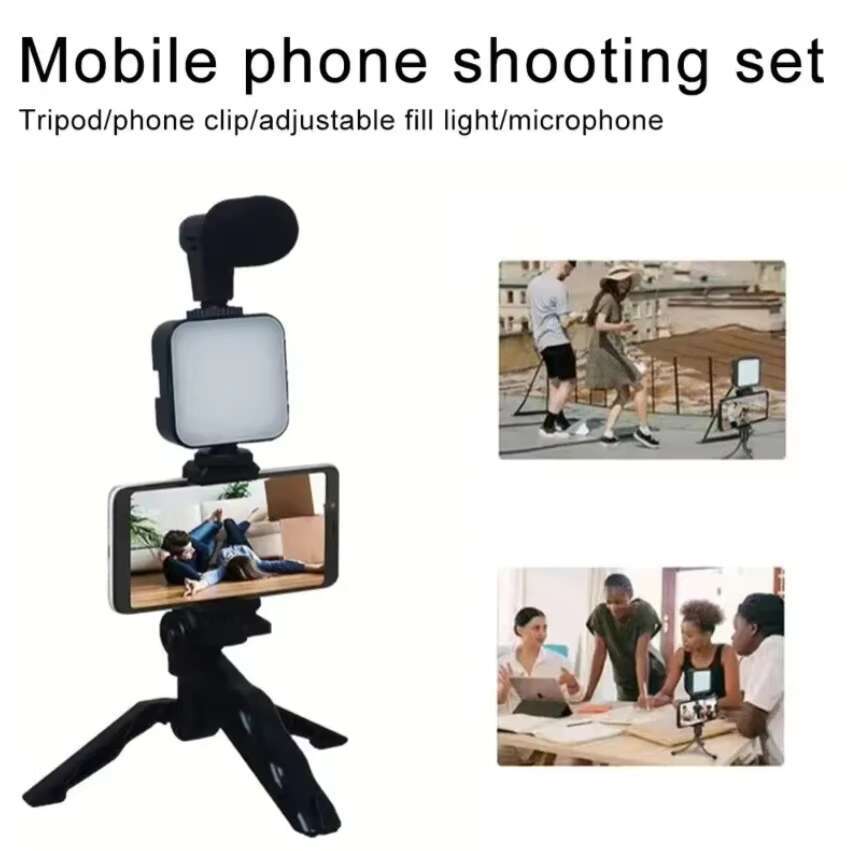 Newest LED Light Microphone Selfie Stick Octopus Tripod Video Kit for Phone & Camera Photography