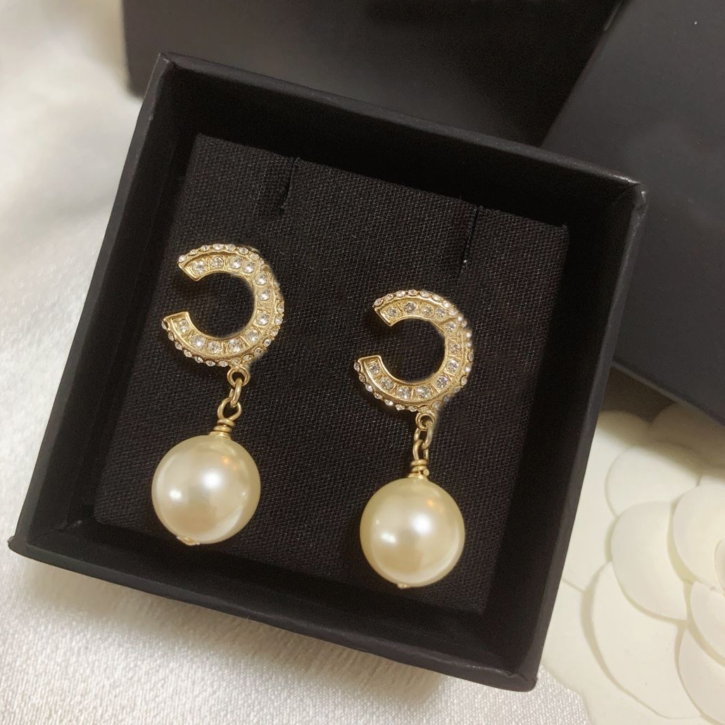 Designer Luxury Stud Earrings For Women Letter Wedding Earrings Party Jewerlry Gift Accessories