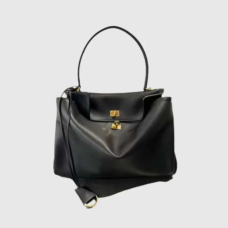 New Rodeo Bag Genuine Leather Kelly Women's Tote Large Capacity Advanced Lock Fashion High Sense Underarm Bag