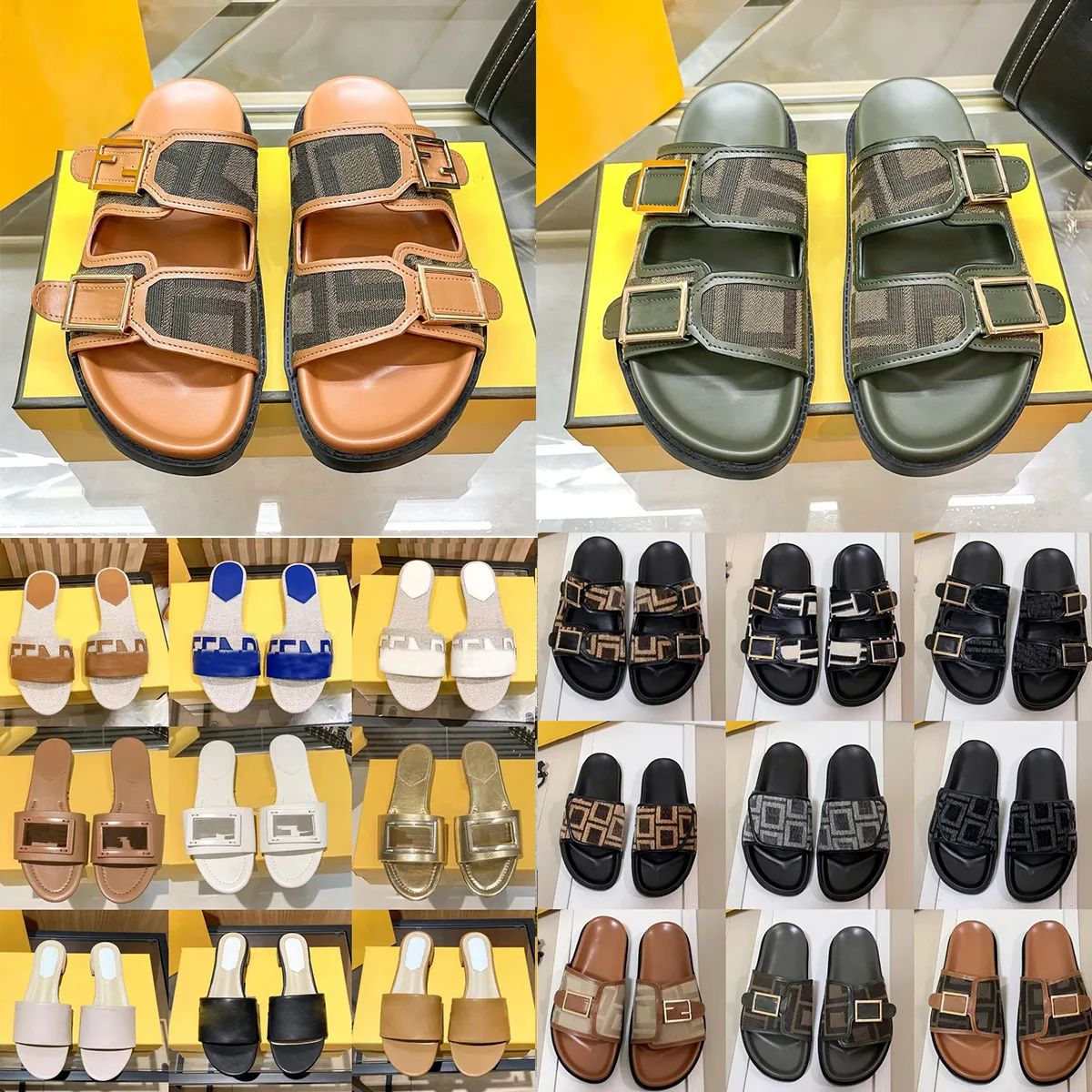 Designer Metallic Slide Flat Sandals Luxury Slides Slippers Women Summer Flats Mules Cotton Ladies Flip Flops Slipper Fashion Beach Beige Sandal Low Heel Shoes