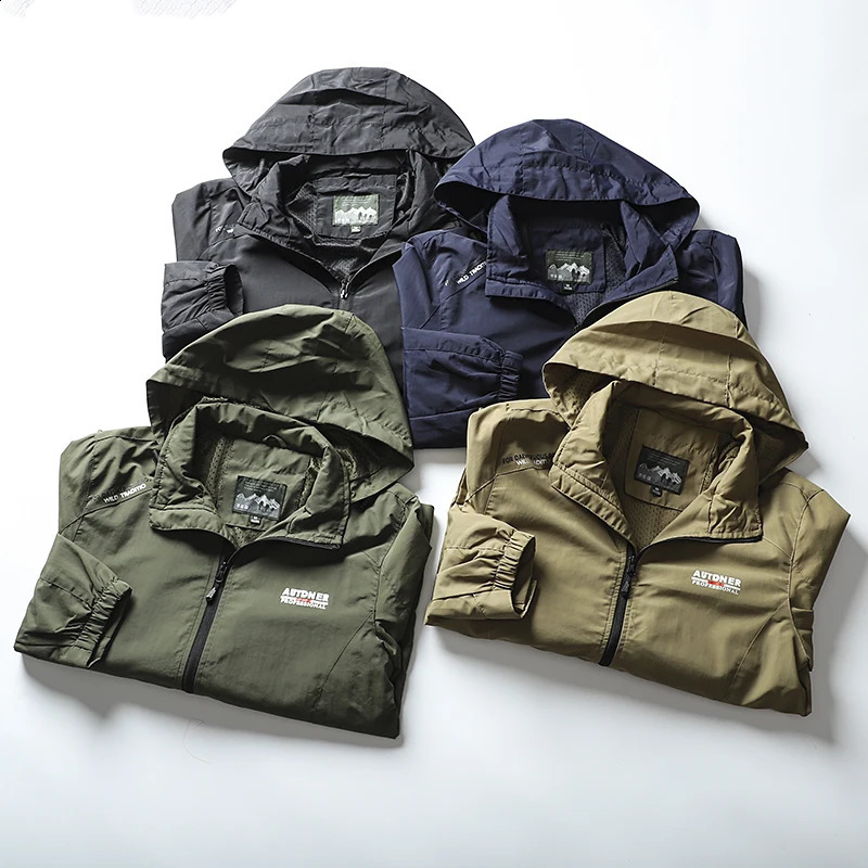 Ueteey Windproof Waterproof Men Jacket Outdoor Hiking Camping Fashion Mens Coat Autumn Quick Drying Casual Male Blazer 250317