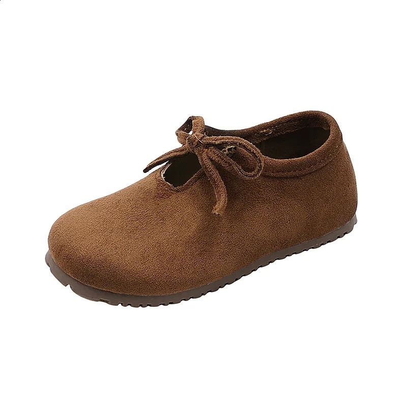 Childrens Loafers Shallow Bowknot Girls Flat Shoes Fashion Toddlers Versatile Moccasins Spring Autumn Causal Kids Leather Shoe 250319