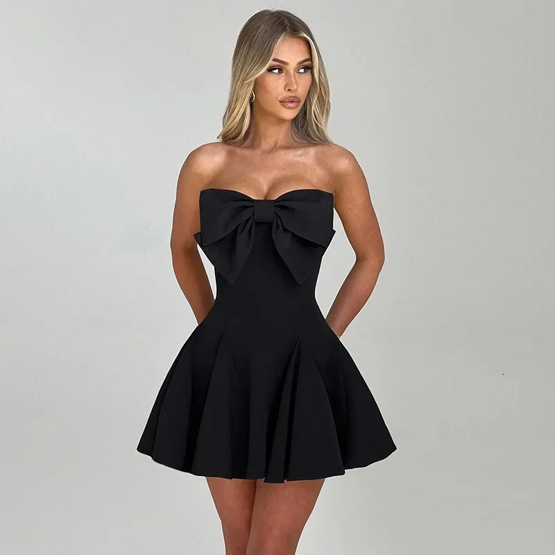 YL24445 autumn elegant and sexy slim fit butterfly bow uncut dress European and American fashion 250314