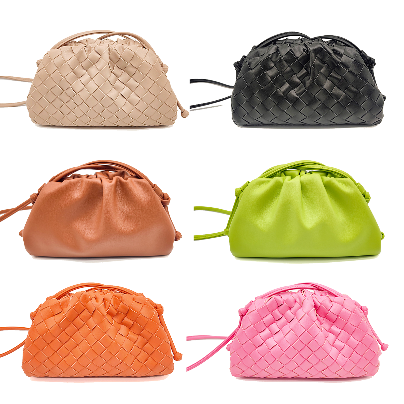 Women's classic Leather shoulder bags Luxury handbag Mini pouch Designer bag strap fashio Solid color woven Cross body bags mens cloud Totes Clutch make up bag purses