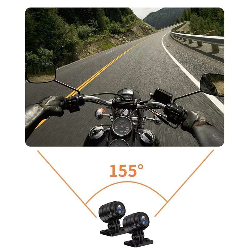 LCC524 2K Dash Camera No Screen Safe Driving IP67 Dual Lens Loop Recording WiFi Motorcycle Recorder