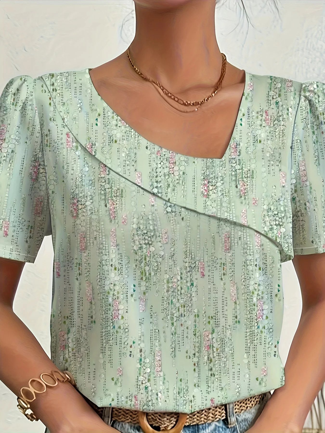 Temporary Shirt Casual Loose Womens Elegant Short Sleeve Weekend 250319