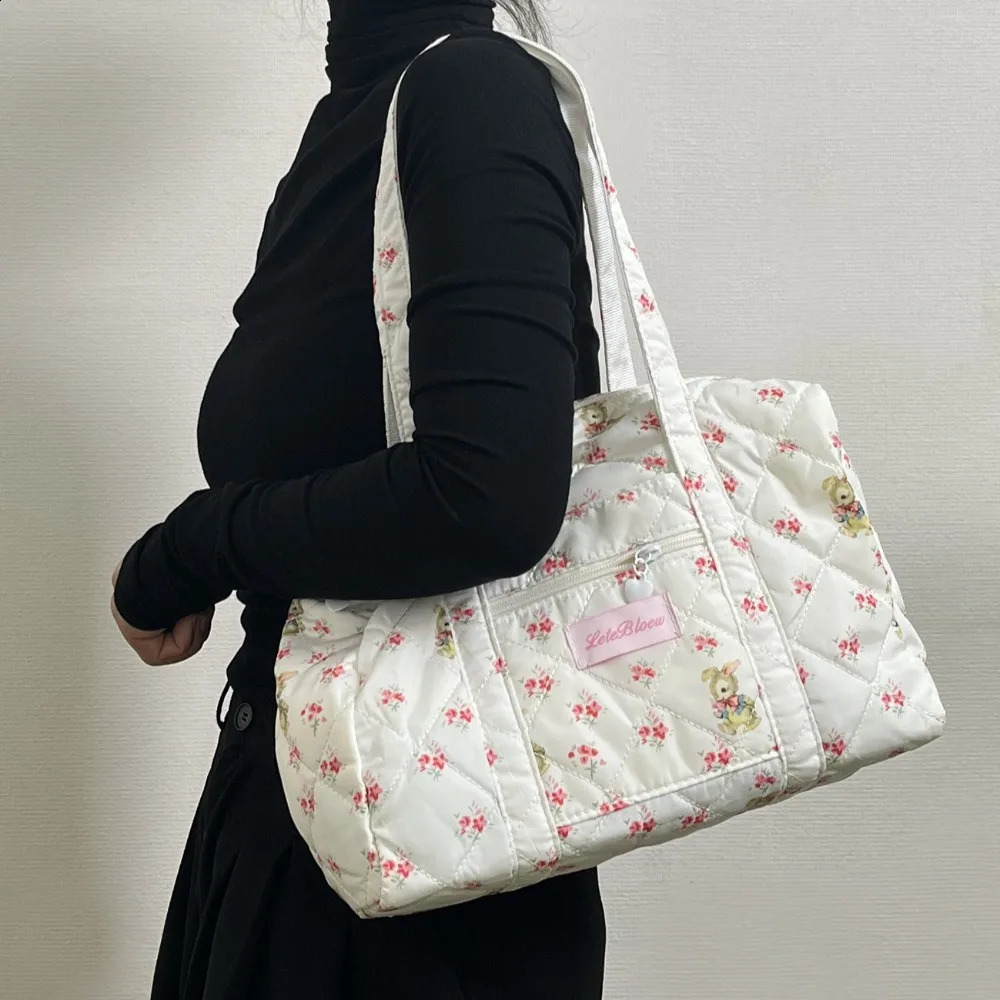 Korean Style Stroller Organizer Bags Multi-pocket Large Capacity Floral Mummy Bag Lightweight Portable Baby Diaper Organizer 250319
