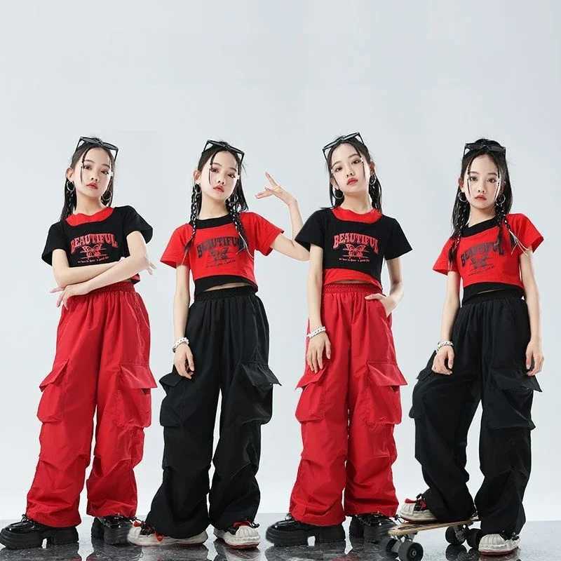 Girls Sports Cargo Pants Kids Fashion Straight Baggy Trousers Children Streetwear Sweatpants Teenager Vintage Casual PantsT250318