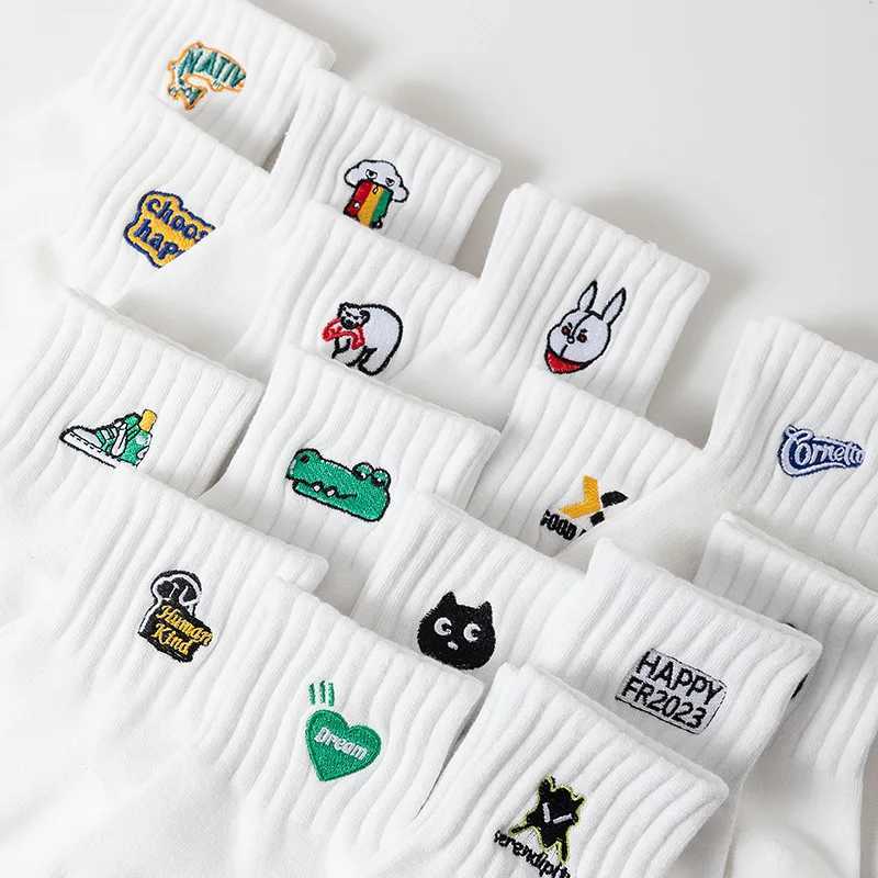 New 3 Pairs Cotton SoCKs Women Embroidery Cartoon Fashion Embroid SoCK Set Street Sports SoCKs Men X250319