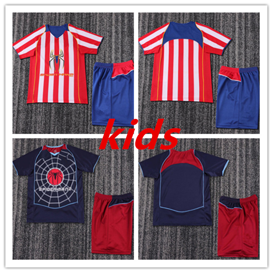 kids kits Retro Soccer Jerseys 2004 2005 Atletico Classic vintage F.TORRES SIMEONE 04/05 J.ALVAREZ football shirts