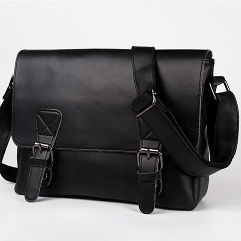 Retro backpack mens shoulder bag daily work mens messenger bag simple and fashionable shoulder bag laptop bag lightweight briefcase 250318