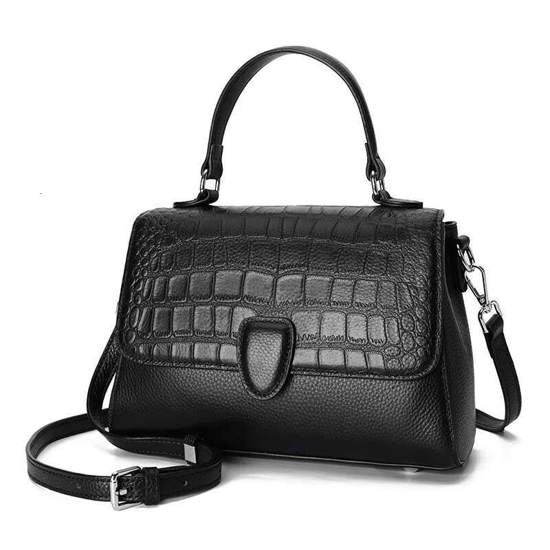 Aidrani New Crocodile Patterned Handbag For Women, Made Of Cowhide Material, Can Be Worn On One Shoulder Or Crossbody