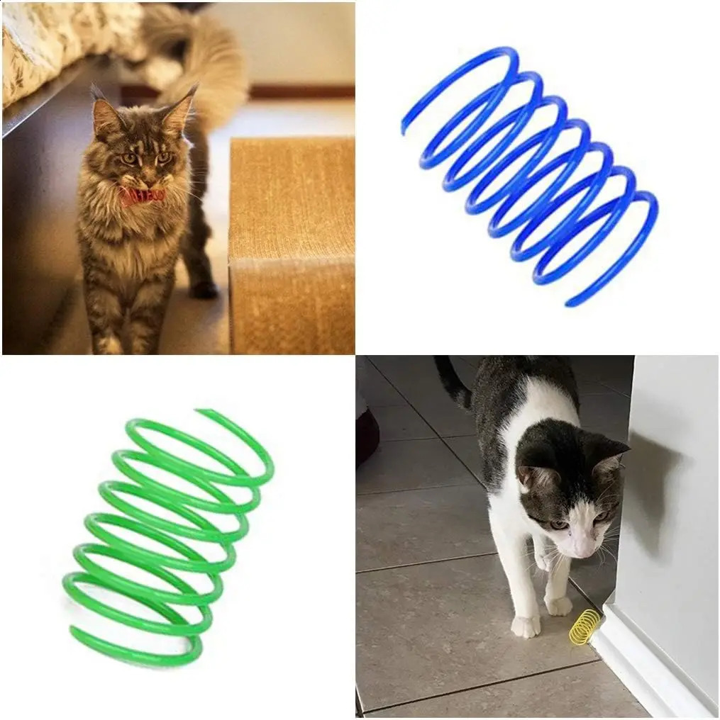 42Pcs Cat Spring Toy Spiral Interactive Indoor Colorful Plastic Coil 250312
