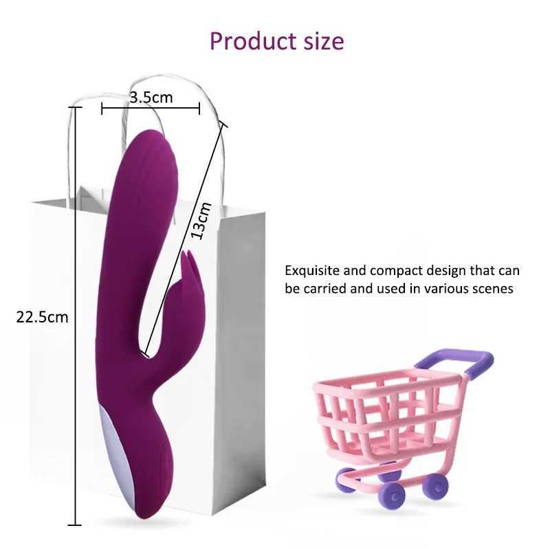 2in1 Rabbit Vibrator For Female Clitoral G Spot Stimulator Vaginal Nipple Massager Adult Dildos Masturbation Sex Toys For Women W250319