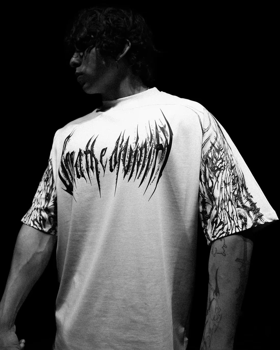 Fashionable mens Tshirt breathable sportswear oversized black American size DTG printed CBUM fashionable 250319