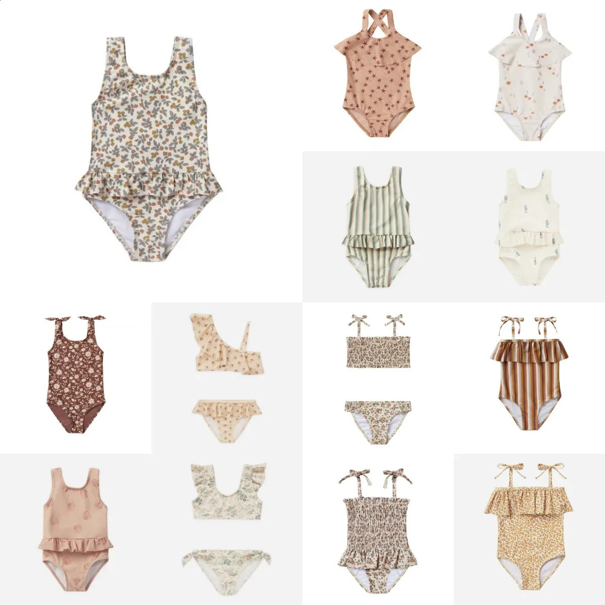 Kids Swimwear for Girls 25 Summer RC Cute Print One-piece Swimsuit Baby Girls Bikini Set 250319