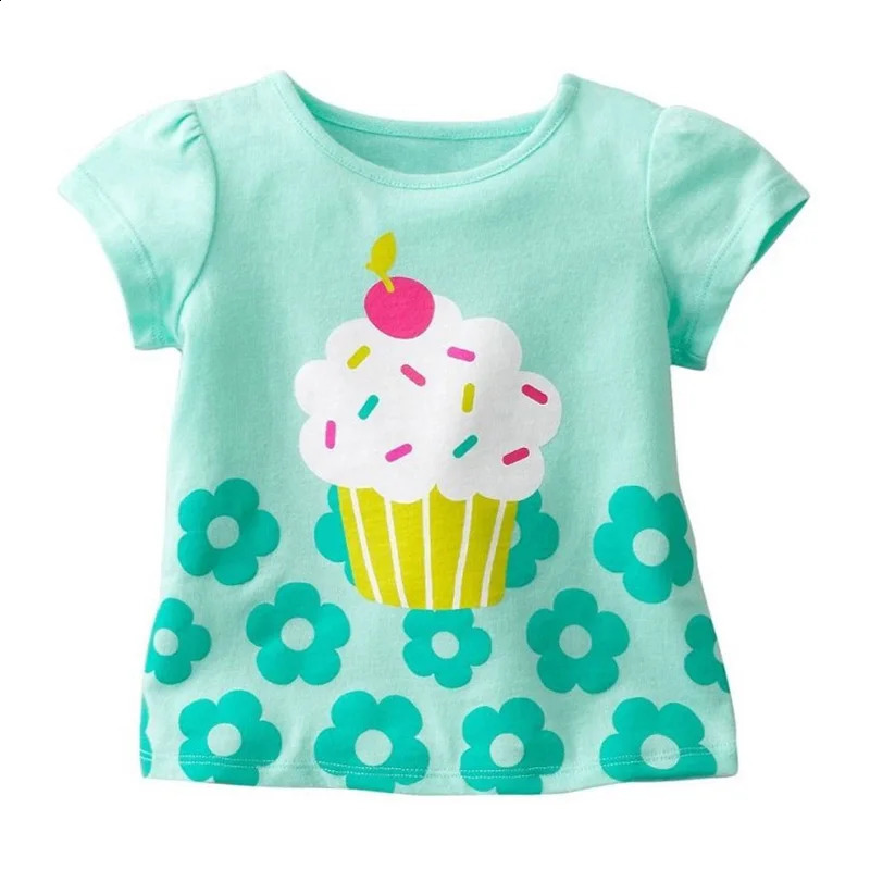 Kids Girl T Shirt Summer Baby Cotton Tops Toddler Tees Clothes Children Clothing Cartoon T-shirts Short Sleeve Casual Wear 250319