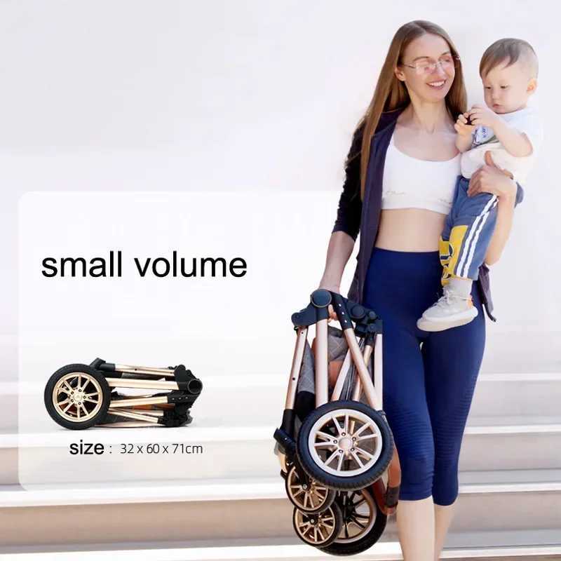 New 3-in-1 baby stroller high landscape car lightweight newborn Pram shockproof two-way 2-in-1 baby stroller baby comfort car Z250319