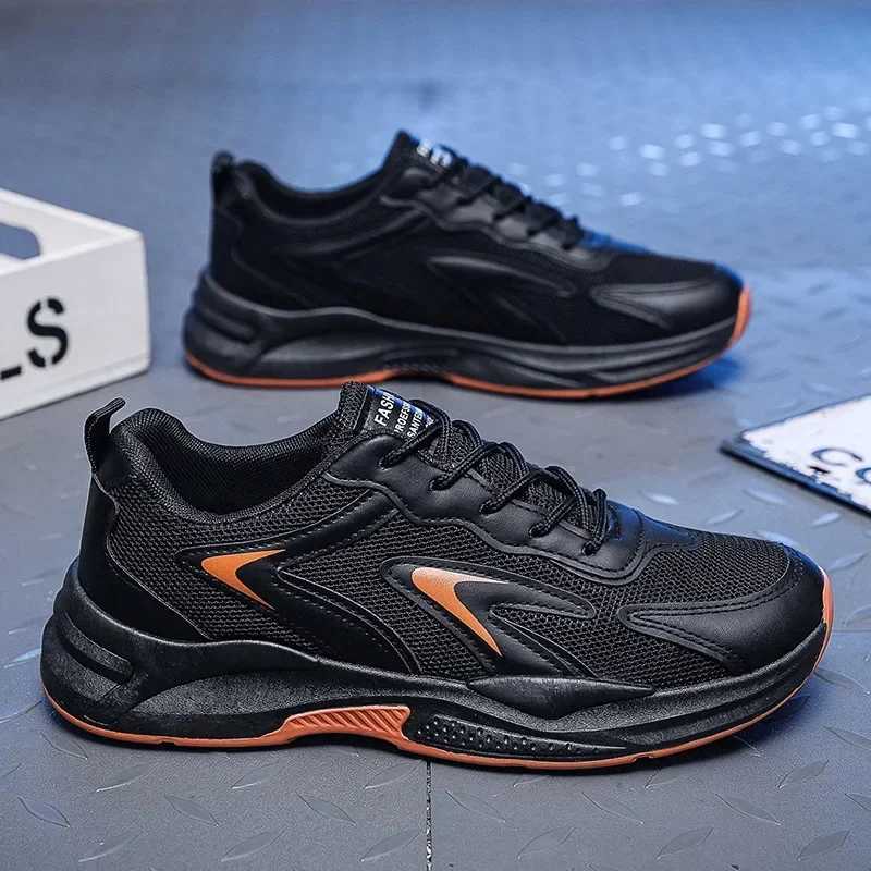 Mens Sneakers 2024 Spring New Mesh Breathable Running Sport Shoes Light Soft Thick Sole Hole Man Casual Shoes Athletic Sneakers Z250319