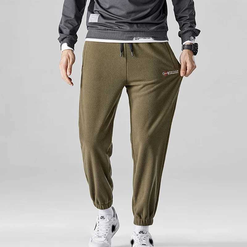 New Polar Fleece Mens Pants Drawstring Winter Sweatpants Male Warm Sport Trouser Casual Brushed Sherpa Cuffed Jogger Outdoor X250319