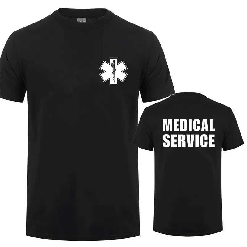 EMT nursing emergency medical service T-shirt mens casual T-shirt short sleeved mens cool top mens cotton short sleeved summerT250318