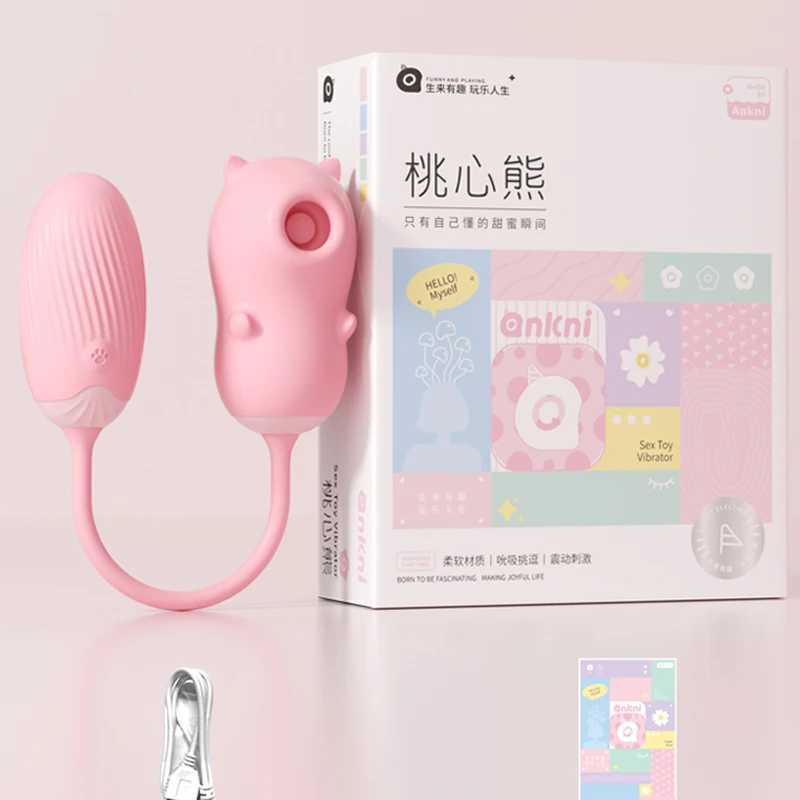 Application remote control 2-in-1 cute suction vibrator clitoral orgasm female sex toy USB charging vibrator g-point stimulation W250319