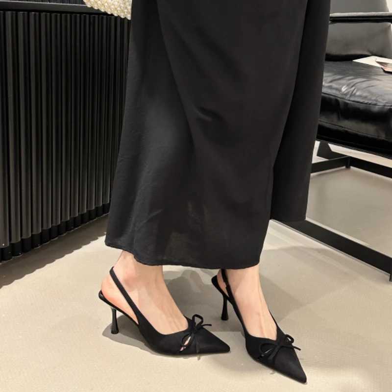 Leopard Print Summer Pointed Toe High Heels Womens Sandals Fi Sliding Mule Womens Party Dress ShoesXJ250319